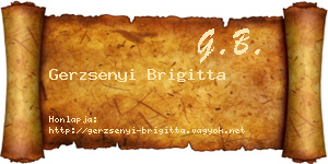 Gerzsenyi Brigitta névjegykártya